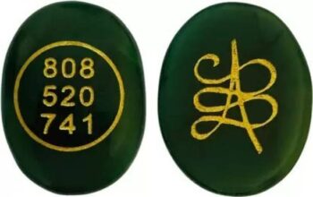 SUKHAD Zibu Coin Original Green Jade Crystal Stone for ...