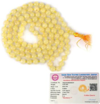 REIKI CRYSTAL PRODUCTS Certified Golden Quartz 6 mm 108...