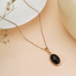 Leaf Shape Pendant Necklace For Girl & Women Agate, Cry...
