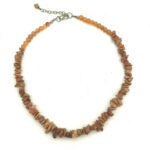 Strawberry Quartz8mm Bead Stand Agate Crystal Necklace