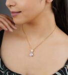 Classic Silver stone pendant Anti Tarnish Anti Allergic...