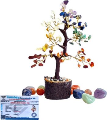Shivkosha Seven Chakra Crystal Tree Decorative Showpiec...