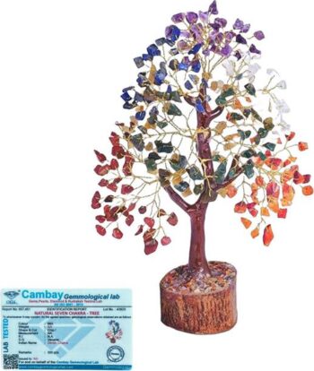 Shivkosha Seven Chakra Crystal Tree Decorative Showpiec...
