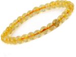 CRYSTU Stone, Citrine + Golden Beads, Crystal Bracelet