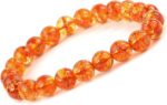 CRYSTU Stone, Citrine + Golden Beads, Crystal Bracelet