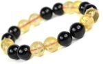 CRYSTU Stone, Citrine + Golden Beads, Crystal Bracelet