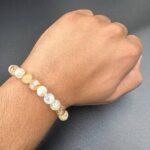 VIBESLE Citrine + Golden, Crystal Beads Charm Bracelet