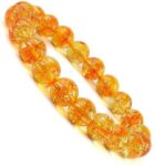 VIBESLE Crystal, Citrine Beads Charm Bracelet