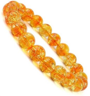 VIBESLE Crystal, Citrine Beads Charm Bracelet