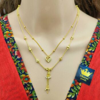 Ruby Stones and Pearls Pendant Set Gold-plated Plated B...