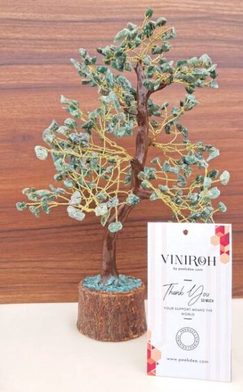 VINIROH Green Aventurine Tree Of life Gold Wired Reiki ...