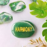 Multiagate Green Aventurine Harmony Word Pocket Stone f...