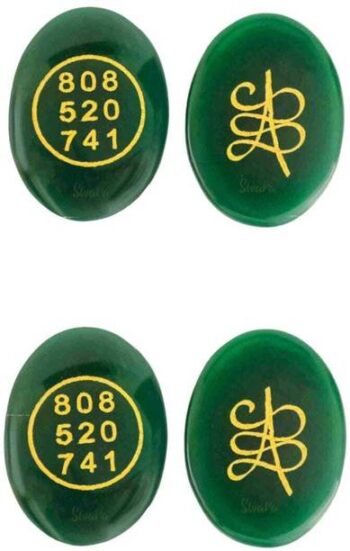 Swara Agate Money Stone Switch Word & Zibu Symbol (2 Pa...