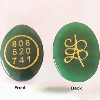 UNIQUESCRYSTAL Zibu Coin Original Green Aventurine Ston...