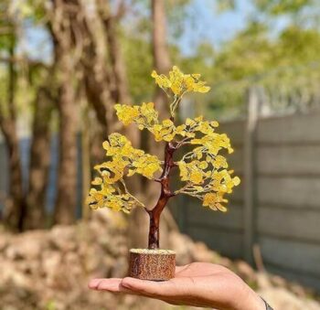 COLORSOFLIFE Indian Citrine Crystal Tree for Money, Rei...