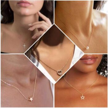 shimmering beautiful pack of 6 necklace and chain combo...