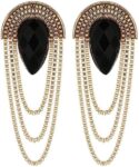 Gold Cubic Zirconia Stud Earrings for Men Stainless Ste...