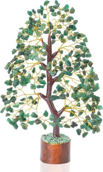 DVISHA Green Aventurine Gemstone Tree of Life for Posit...