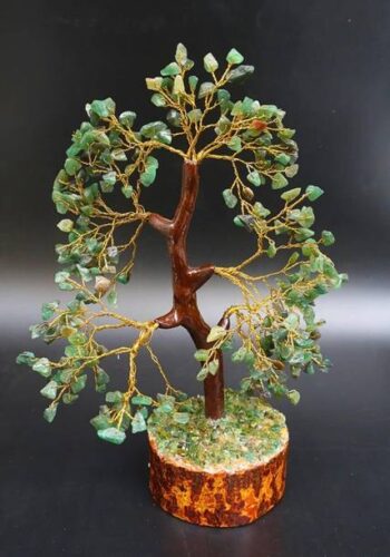 DVISHA Green Aventurine Crystal Tree for Good Luck Weal...