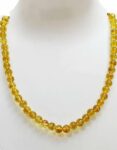 Citrine Heated 8mm Beads Necklace