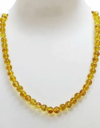 Citrine Heated 8mm Beads Necklace