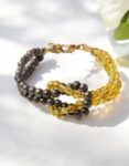 Citrine & Pyrite Knot Bracelet 4mm