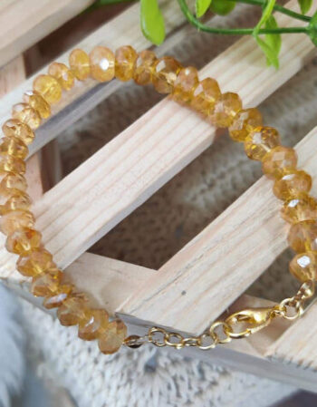 Citrine Faceted Bati Big Beads Bracelet