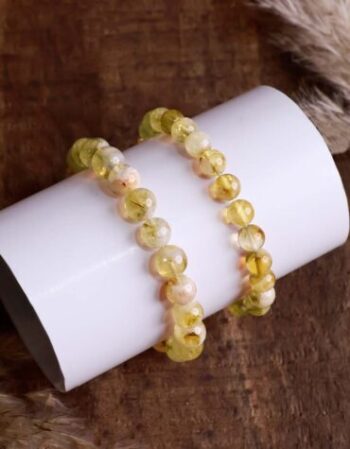 Citrine Bracelet In Round Beads