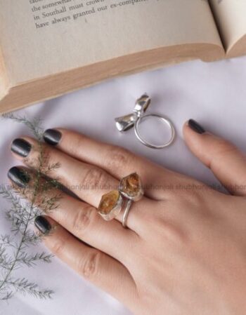 Citrine Double Raw Stone Ring