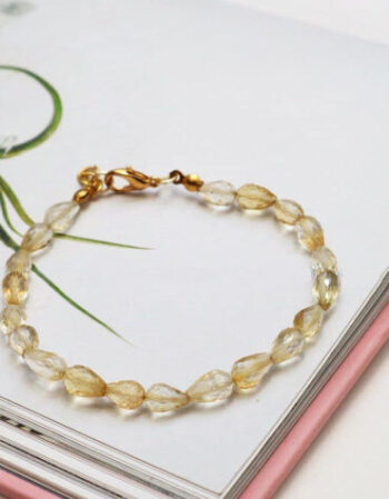 Citrine Drop Bead Faceted Bracelet