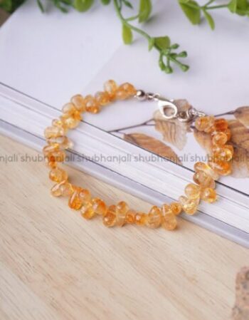 Citrine Tear Drop Beads Bracelet