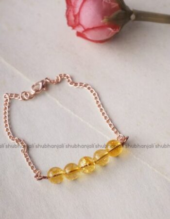 Citrine Five Beads Bracelet