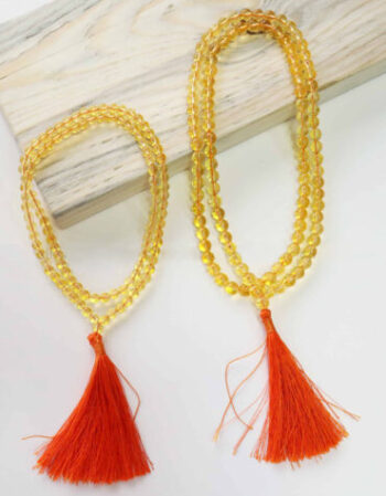 Citrine Round Stone 108+1 Beads Jaap Mala ( 6,8 MM )