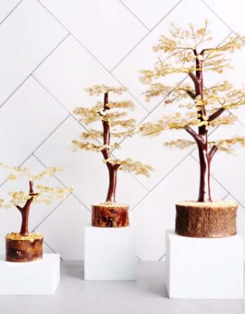 Citrine M-Seal Tree, Golden Wire, 100-500