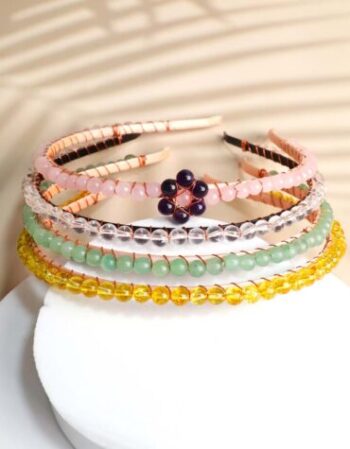 Crystal Beaded Hair Hoop Elegant Women Hair Band