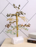 Wealth Chips Tree With Selenite Raw Root