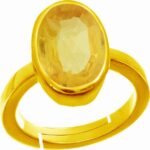 5.25 Ratti Yellow Sapphire ( Pukhraj Stone ) Adjustable...