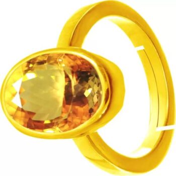 ZUTAKE Natural Topaz Gemstone Gold Plated Ring 5.00 Car...