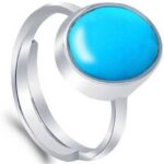 Kundligems Blue Sapphire Gemstone Silver Adjustable Rin...