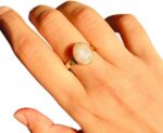 7.25 Ratti Natural Moonstone Gemstone Ring Metal Moonst...