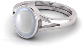 Natural 15.25 Ratti Moonstone Gemstone Ring Alloy Moons...