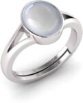 Natural 14.25 Ratti Moonstone Gemstone Ring Alloy Moons...