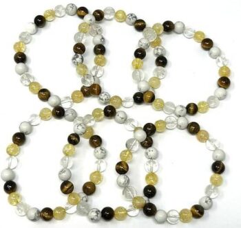 VIBESLE Stone, Howlite, Tiger's Eye, Citrine, Clear Qua...