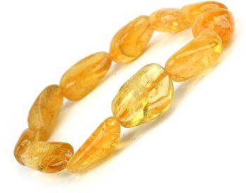 REIKI CRYSTAL PRODUCTS Stone, Citrine + Golden Beads, C...