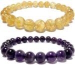 VIBESLE Stone, Amethyst, Citrine Beads, Crystal Charm B...