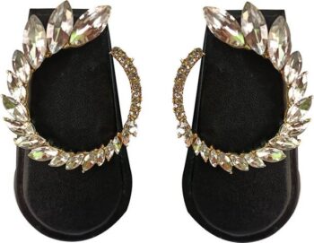 Rubans Silver Plated Oxidised Drop Earrings With Studde...