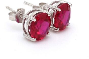 Stone Earring Manik Stud For Women & Girls Earring Ruby...