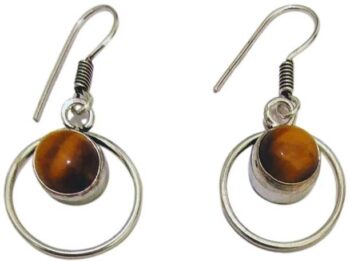 Black Earring Dangle Antique SIlver Metal Body Small Da...