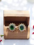 Silver Plated Stud Earring For Girls and Women White Am...
