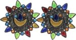 Traditional Oxidized Earrings With Multicolor Stone Ear...